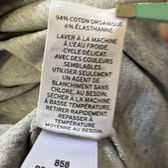 BP SCOOP NECK LONG SLEEVE ORGANIC COTTON TOP IN GRAY NWOT‎ WOMEN'S SIZE MEDIUM - Picture 8 of 9